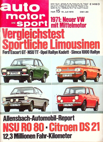 Deckblatt Auto Motor und Sport (15/1970)